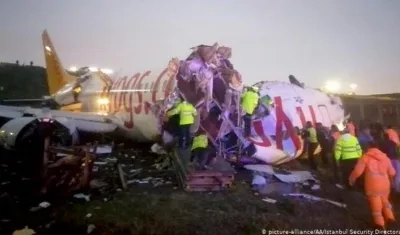 Así quedó el avión.