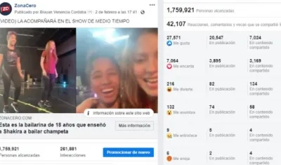 Las cifras de la primera nota de Shakira con Liz Dany.