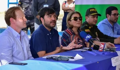 La Ministra de Justicia y del Derecho, Margarita Cabello Blanco y el Alcalde de Barranquilla Jaime Pumarejo