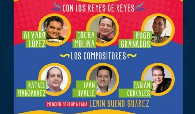 Reyes de Reyes y compositores que estarán presentes.