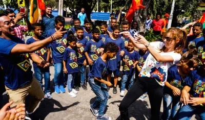 La primera dama del Distrito, Silvana Puello, ha estado acompañándolos de cerca, los ensayos.