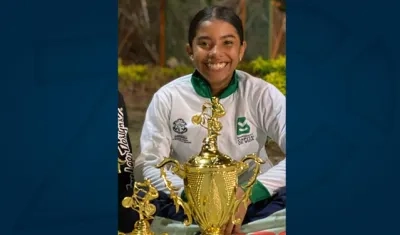La bicicrosista Melany Suárez.