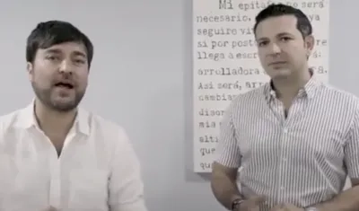 El Alcalde Jaime Pumarejo y el concejal Juan Camilo Fuentes.