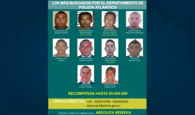 Este es el cartel de los más buscados.