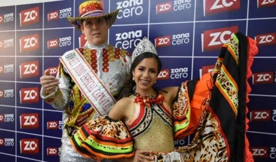 Ryan Halleck (Rey Momo Especial) Mariana Falkenhagen (Reina Infantil) Carnaval de Barranquilla en Miami.