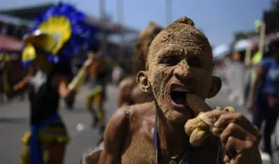 'El puerco' durante la Batalla de Flores.