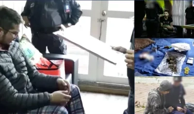 Los capturados por venta de drogas cerca de una universidad en Bogotá.