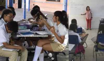 Imágenes de alumnos de la I.E.D. Alexander Von Humboldt de Barranquilla.