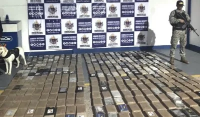 La droga incautada en Turbaco (Bolívar).