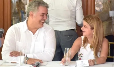 El presidente Iván Duque y la Gobernadora Elsa Noguera