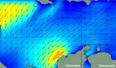 El frente frío provoca vientos de 27 nudos y olas de 2 a 3 metros.