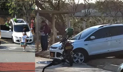 La camioneta que conducía el pensionado de la Policía.