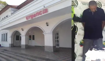 Fachada de la clínica de donde se fugó Juan Enrique Cervantes Marsiglia, quien aparece en la foto.