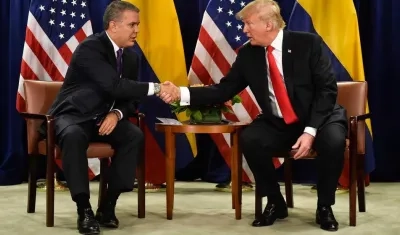 El Presidente Iván Duque y su homólogo Donald Trump.