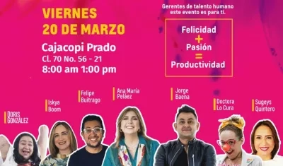 El evento es gratuito y con inscripción previa.