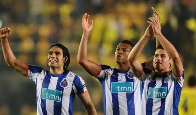 Falcao García y James Rodríguez durante su paso por el Porto. 