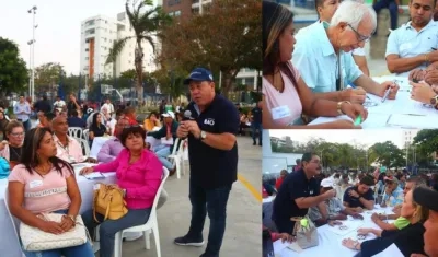 En la foto, el Gerente de ADI, el padre Cirilo, y comunidad participante.