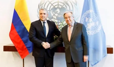 El Presidente Iván Duque y António Guterres.