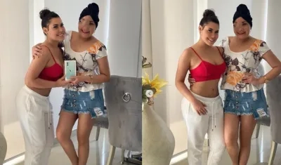 La cantante Ana Del Castillo junto a su seguidora Mayra Jiménez.