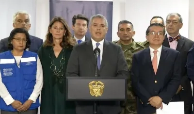 El Presidente Iván Duque en su alocución esta mañana.