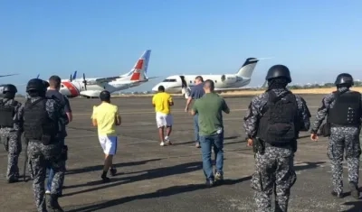 Momento de la extradición.