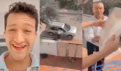 El estudiante y el funcionario Guillermo Gómez.