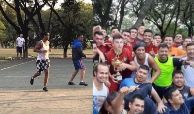 Ronaldinho jugando y celebrando el título. 