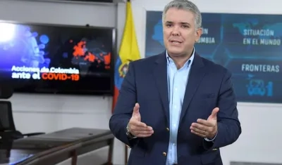 El Presidente Iván Duque explicando las medidas sanitarias.