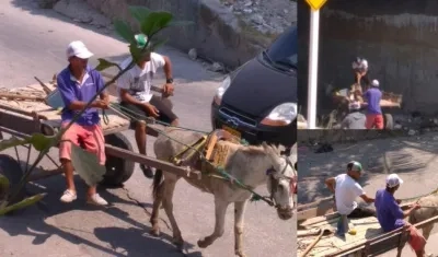 Los carromuleros que protagonizaron el hecho.
