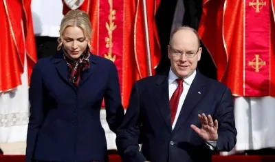 Príncipe Alberto de Mónaco y su esposa.