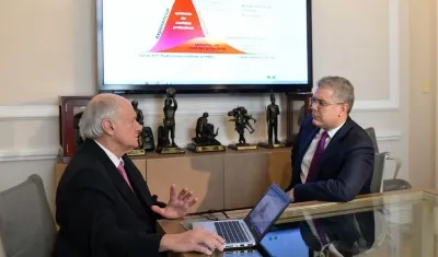 Manuel Elkin Patarroyo y el Presidente Iván Duque.