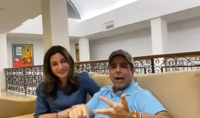 Katia Nule y el exalcalde Alejandro Char.