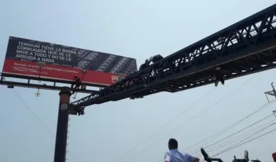 Momento del rescate de los Bomberos de Soledad.