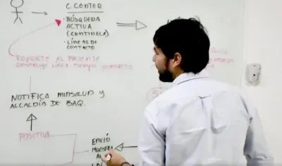 El Alcalde Jaime Pumarejo explicando el proceso.