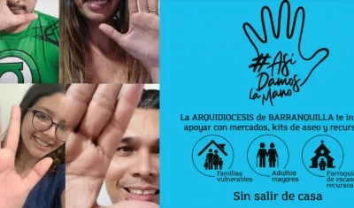 Así damos la mano, campaña de la Arquidiócesis de Barranquilla.