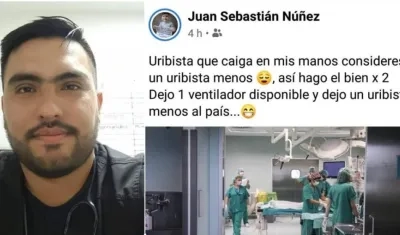 El médico publicó el post en su Facebook y luego cerró sus cuentas de redes sociales.