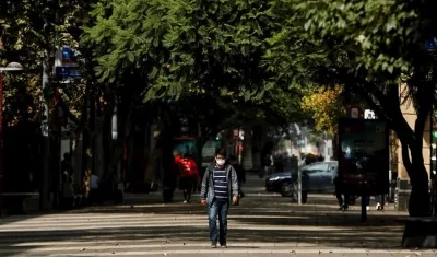 La soledad en las calles chilenas.