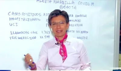 La Alcaldesa de Bogotá, Claudia López.