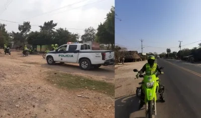 Policía realizando operativos por las calles de los municipios del Atlántico.