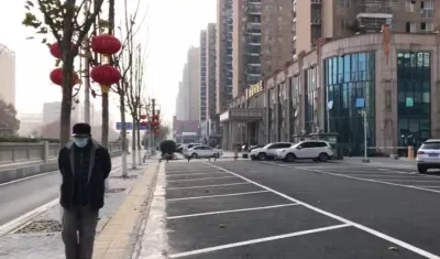 Una calle de la ciudad de Wuhan.