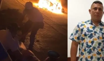 Ideraldo Coronado, accidentado en la Plaza de Sabanalarga.