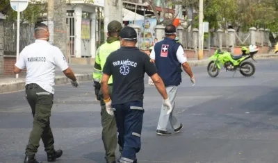 Procedimiento de paramédicos en Barranquilla.