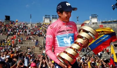 Richard Carapaz, ganador de la última edición del Giro. 