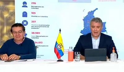  El Ministro de Salud, Fernando Ruiz, y el Presidente Iván Duque