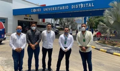 El Contralor Jesús Acevedo y el presidente del Concejo Juan Camilo Fuentes, durante el recorrido.