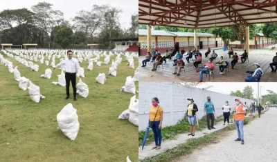 Gobernador Carlos Caicedo en la entrega de mercados en Aracataca.