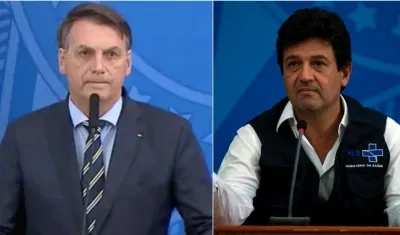 El diputado Luiz Henrique Mandetta (derecha) fue destituido por Presidente Jair Bolsonaro (izquierda).