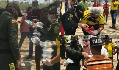 Entrega de almuerzos.