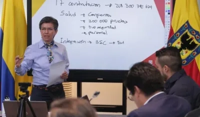 La Alcaldesa de Bogotá, Claudia López.