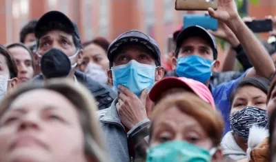 Imagen de una aglomeración en Soacha.